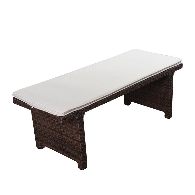 Bellagio Patio 2-Seater Bench, Brown