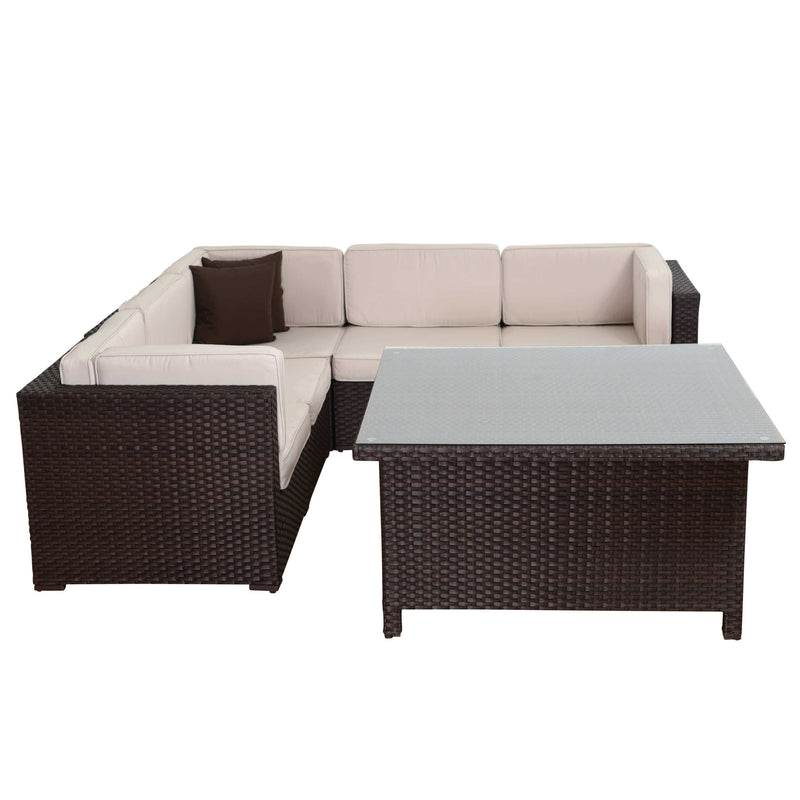 Bellagio Brown 7 Piece Patio Conversation Set