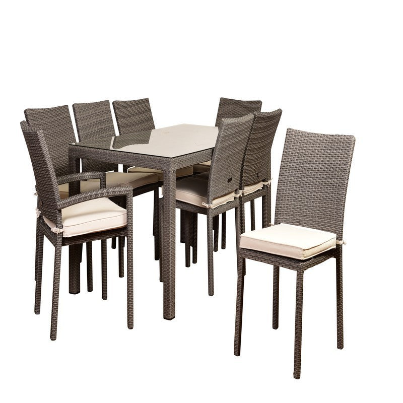 Liberty 9 Piece Patio Dining Table, Grey