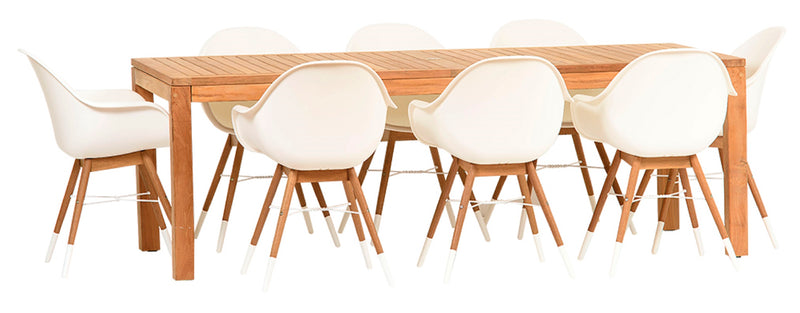 Teak Charlotte 9 Piece Teak Wood Patio Dining Set
