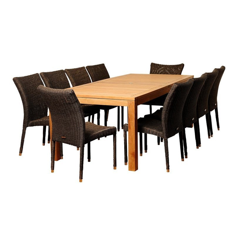 Christopher 11 Piece Teak / Wicker Patio Dining Set