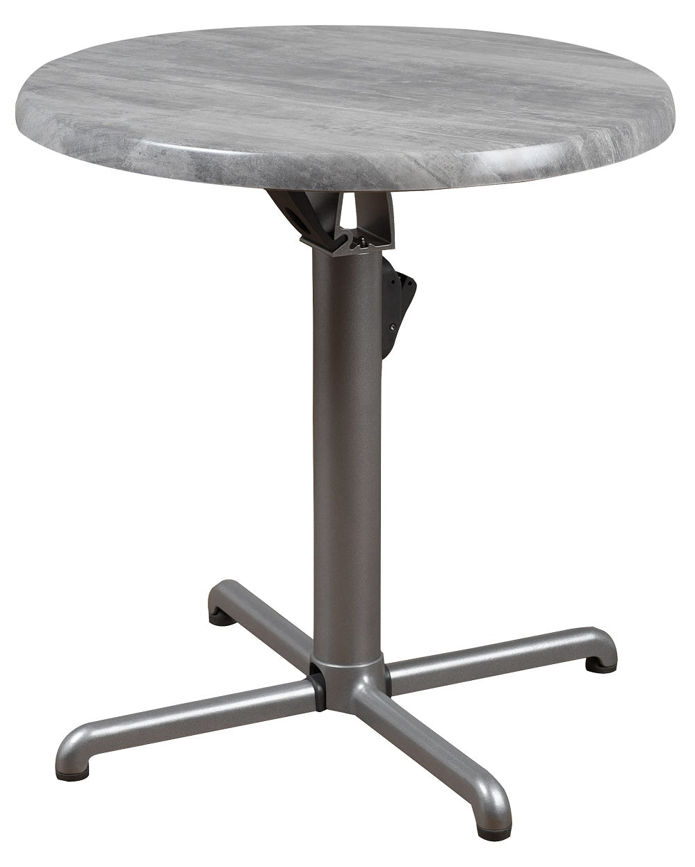 Veendam Round Aluminum Patio Folding Dining Table - Gray