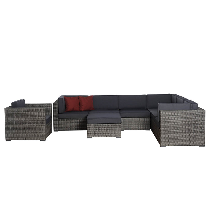 Marseille Grey 8 Piece Wicker Patio Conversation Set