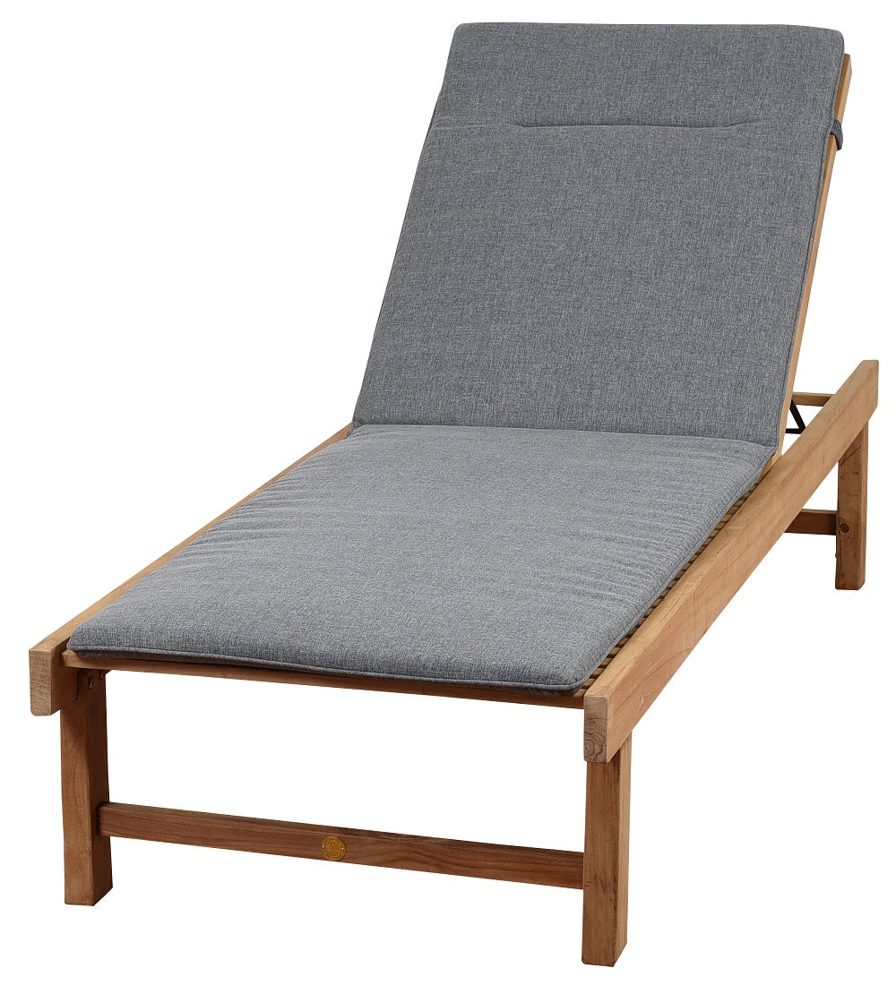 Teak Maasdam Teak Patio Chaise Lounger - Gray