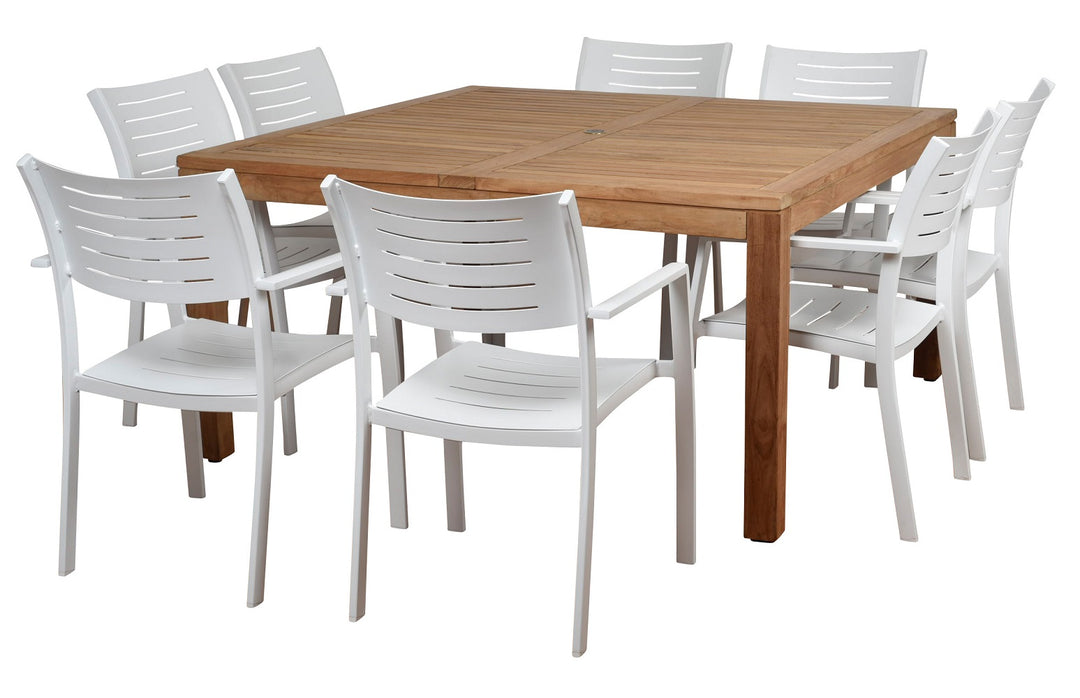 Teak Noordam 9 Square Teak Wood Patio Dining Set