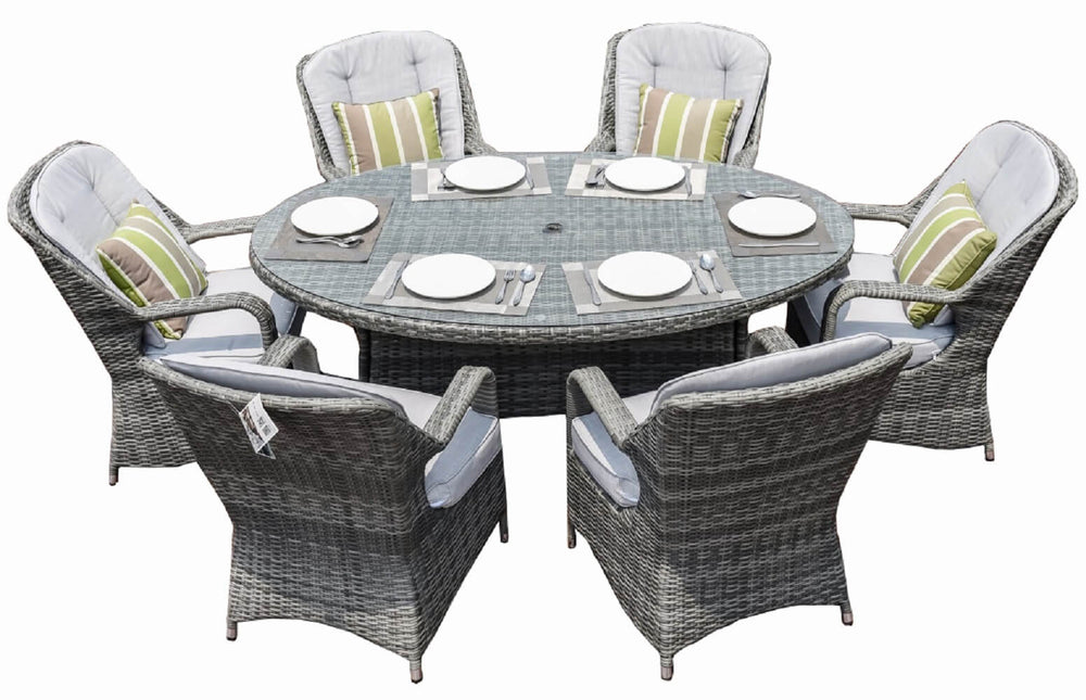 7 Pc Outdoor Wicker Patio Furniture Dining Set