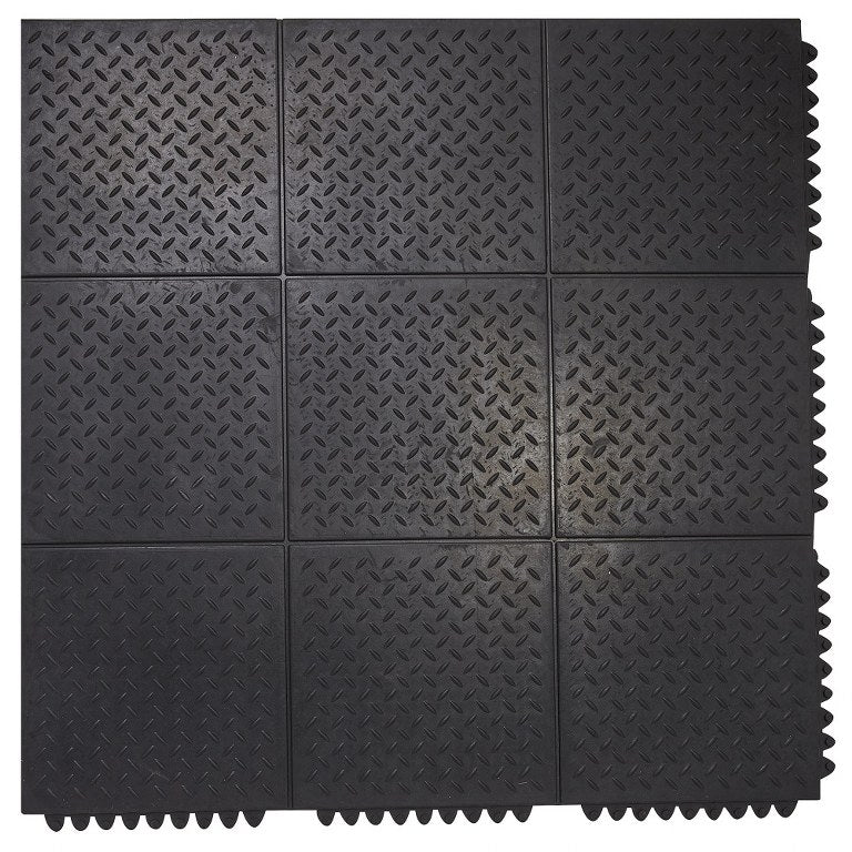 Checker Top Rubber Interlocking Floor Mat