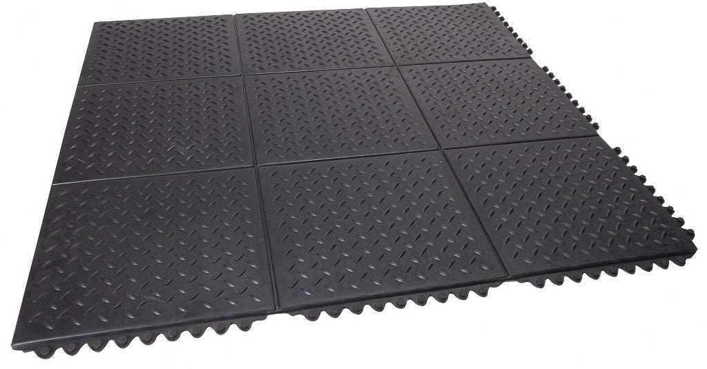 Checker Top Rubber Interlocking Floor Mat