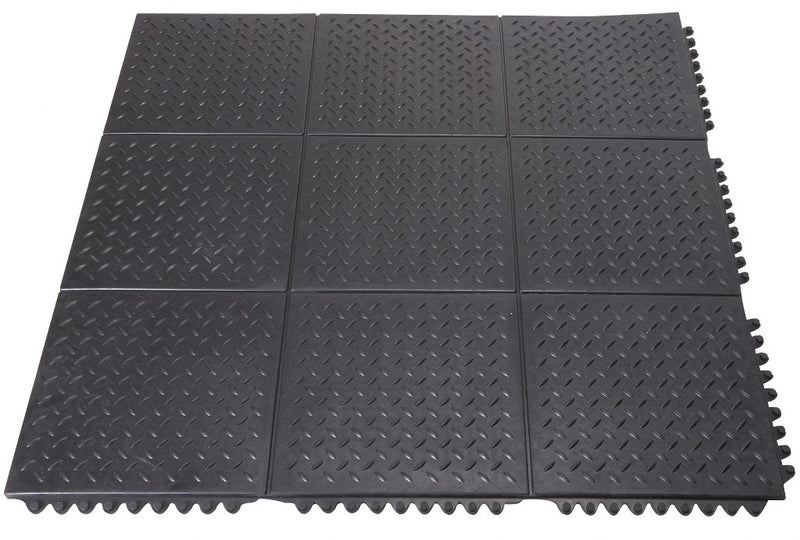 Checker Top Rubber Interlocking Floor Mat