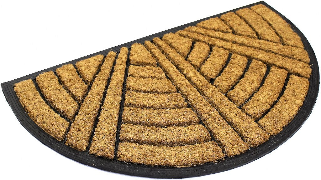Art Deco Rubber Backing Coir Welcome Doormat - Side View