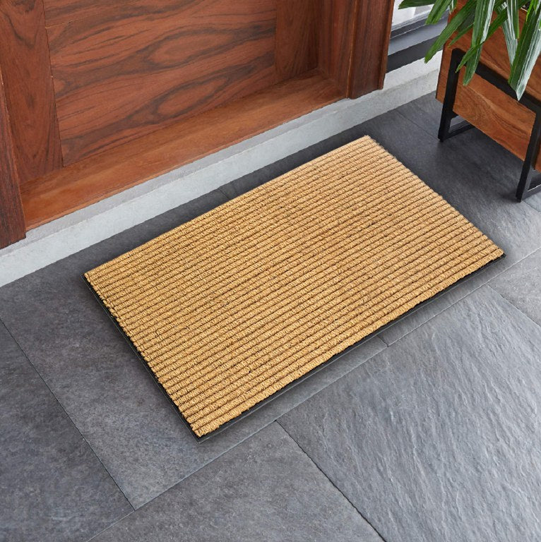 Natural Coir Welcome Goodbye Outdoor Doormat 18 x 30