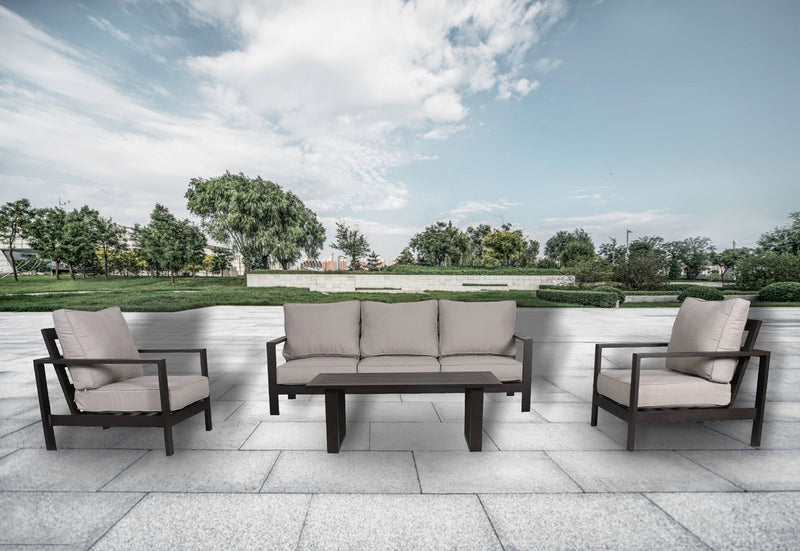 Atlantis Outdoor Patio Furniture Two Sofa Chairs and Club Chair Set