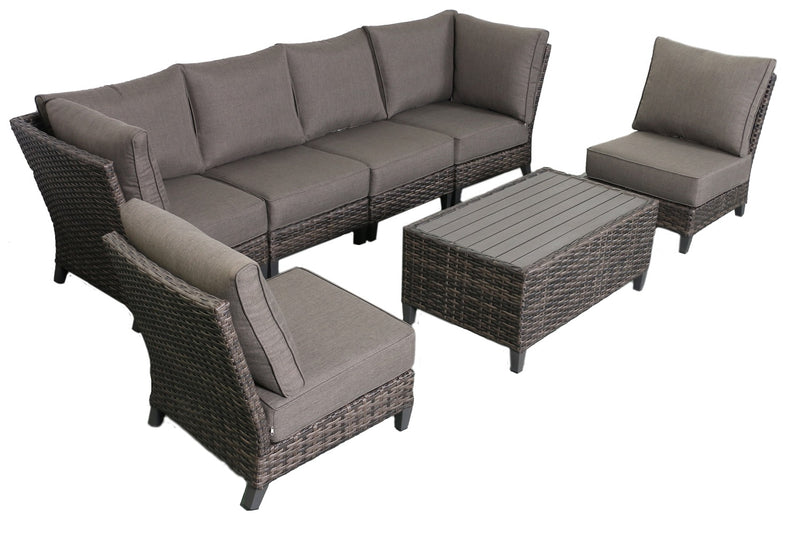 Barbados 6-Piece Outdoor Patio Furniture Sectional Set