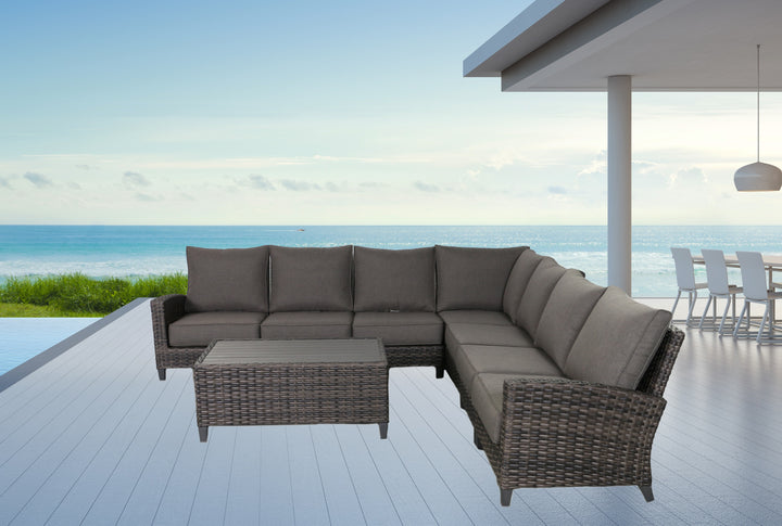 Barbados 7-Piece Outdoor Patio Furniture Sectional Set Frame