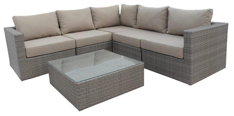 Miami Outdoor Patio Furniture 5-Piece Sectional Set