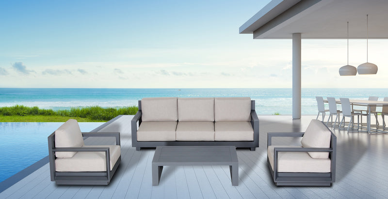 Paris Outdoor 4-Piece Patio Furniture Conversation Set