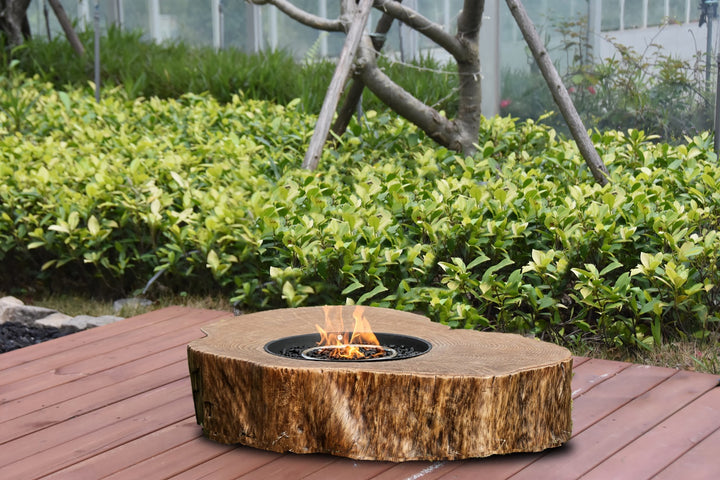 Log Outdoor Coffee Fire Pit Table