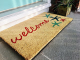 Sand and Starfish Beach Welcome Coco Mat