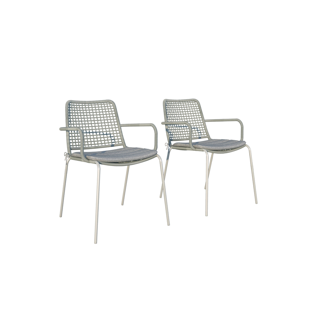 2 Piece Steel Patio Armchair Set - side view