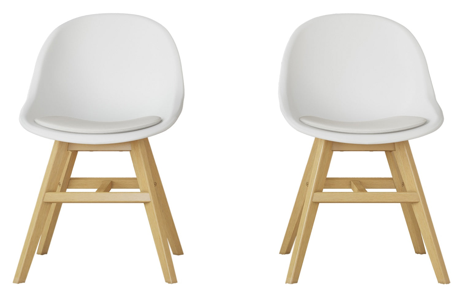2 Piece Patio Side Chair Set - White