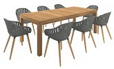 Rinjani 9-Piece Teak Wood Patio Dining Set