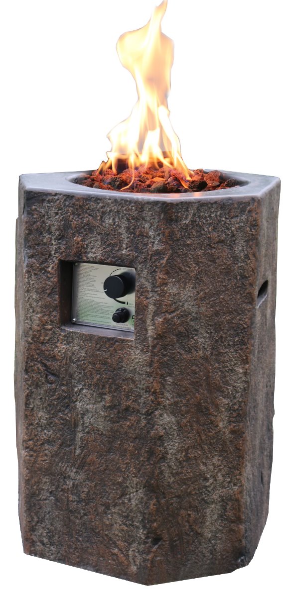 Outdoor Basalt Column Fire Pit Table - Liquid Propane