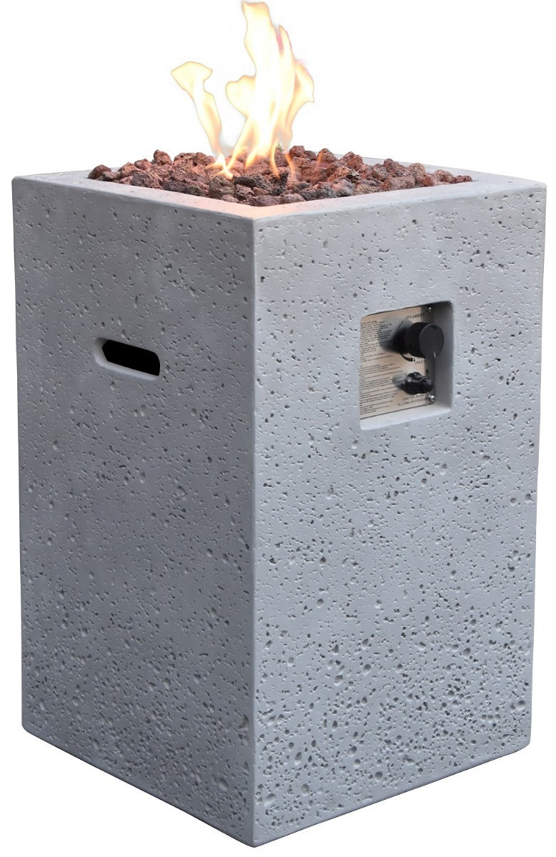 Boyle Outdoor Reinforced Concrete Fire Pit Table -18 Inch - Liquid Propane