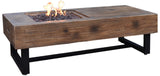 Naples Outdoor Reinforced Concrete Fire Pit Coffee Table - 28 Inch - Select Fuel Type