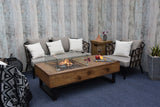 Naples Outdoor Reinforced Concrete Fire Pit Coffee Table - 28 Inch - Select Fuel Type